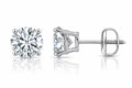 0.10 Carat Lab Created Round Diamond Stud Earrings 14k White Gold Screw Back