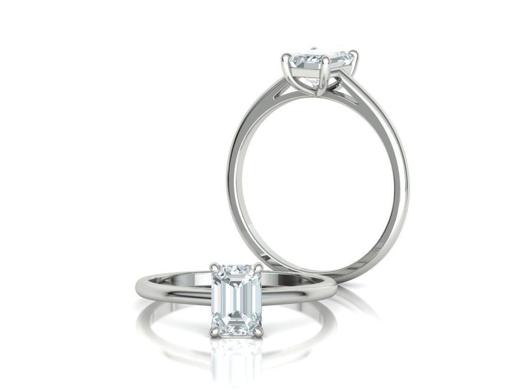 Eterna IGI Certified Emerald Cut Lab Grown Solitaire Diamond Ring