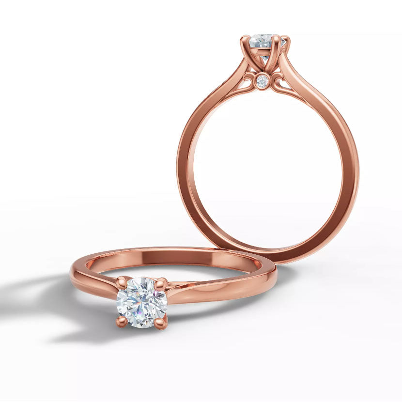Eterna AGI Certified Round Brilliant Cut Lab Grown Solitaire Diamond Ring