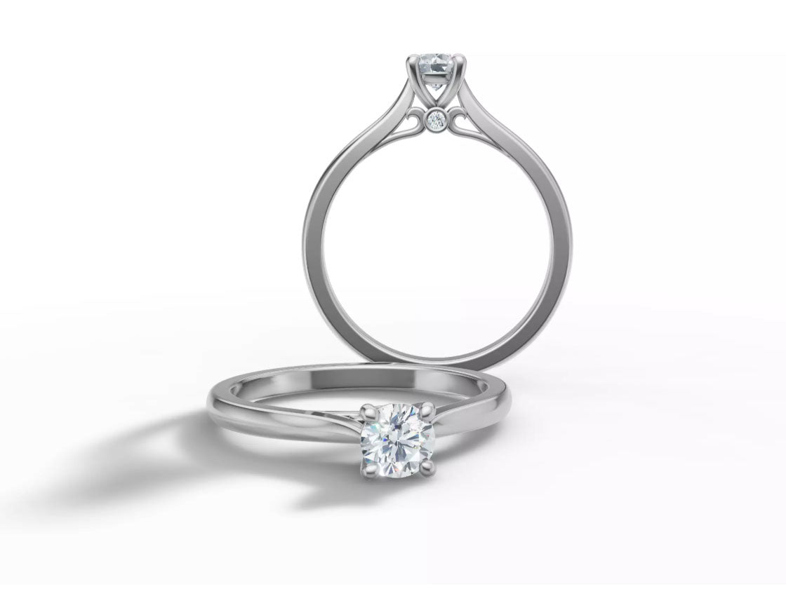 Eterna AGI Certified Round Brilliant Cut Lab Grown Solitaire Diamond Ring