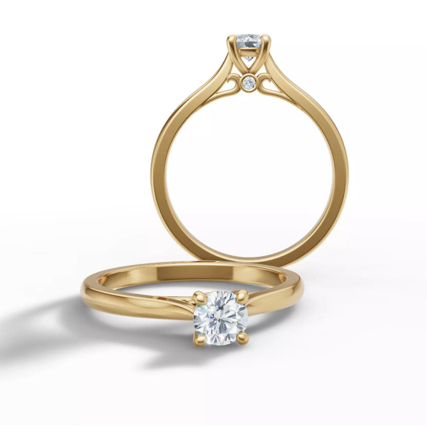 Eterna AGI Certified Round Brilliant Cut Lab Grown Solitaire Diamond Ring